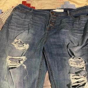 cato distressed jeans button fly size 16